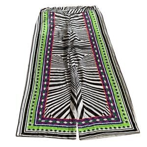 Bisou Bisou Multimedia Sheer Wide Leg Summer Pants LARGE